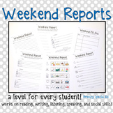 Weekend Report Journals Differentiated for Special Educati