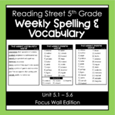 Weekly 5th Grade Spelling & Vocabulary Lists- Reading Stre