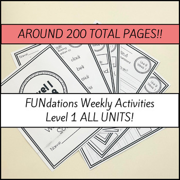 Preview of Weekly Activity Packets FUNdations Level 1 ALL UNITS