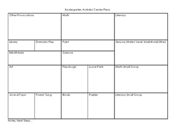 Weekly Activity Planning Page by theclassroomofmisshall | TpT