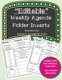 Weekly Agenda Folder Inserts (Parent Communication Tool) ~