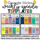 Weekly Agenda Google Slides Templates | Distance Learning 