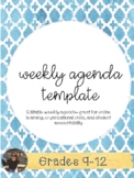 Weekly Agenda Template (EDITABLE DOCUMENT)