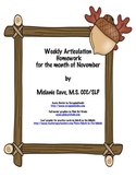 Weekly Articulation Homework for November /r/