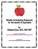 Weekly Articulation Homework for September /r/