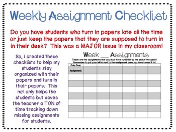 weekly assignment meaning