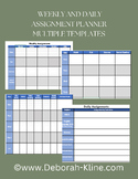 Weekly Assignments and Activities Template Printable PDF version