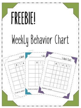 Weekly Behavior Chart by Cara Stombock | Teachers Pay Teachers