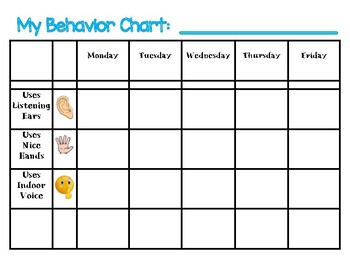 Weekly Behavior Chart by Early Childhood Resource Center | TPT