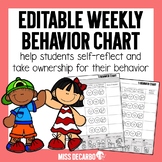 Weekly Behavior Chart - Editable - Back to School