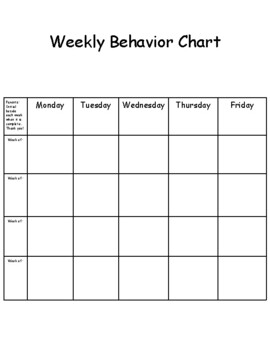 Weekly Behavior Chart | Fully Editable | Free Download by Miss Paris ...