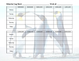 Weekly Behavior Chart - Penguins - Editable!