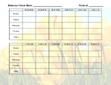 Weekly Behavior Chart - Tulips