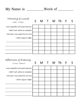Weekly Behavior & Chore Chart by The Creative Approach | TpT