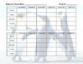 Weekly Behavior Log - Penguin Theme