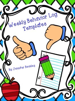 Preview of Weekly Behavior Log Template--FREEBIE