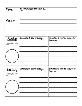 Weekly Behavior Reflection Log by Rachel Cantrell | TpT