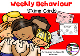 Weekly Behaviour stamp cards - kindergarten, Special ed, Autism
