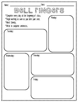 weekly bell ringer sheet by noras social studies classroom tpt