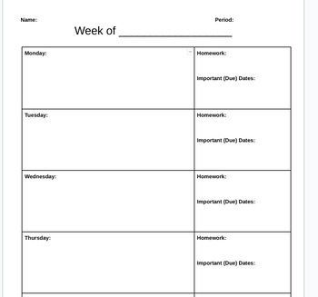 Weekly Bell Ringer/Work Template by Social Studies with Ms K TPT