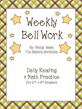 Preview of Weekly Bell Work Bundle #1 - Daily Reading & Math Practice for 2nd and 3rd grade