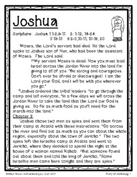 weekly bible lessons joshua by homeschooling by heart tpt