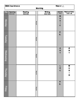 Preview of Weekly Blank Lesson Planning Template
