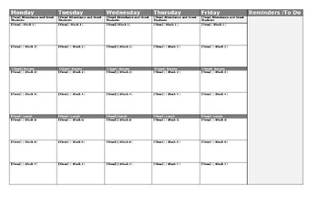 Preview of Weekly Block Schedule
