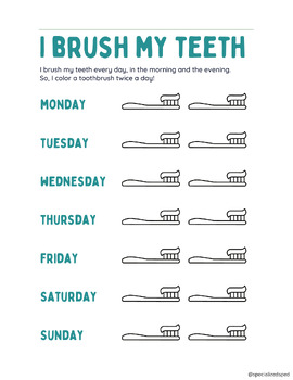 Preview of Weekly Brushing Teeth Chart