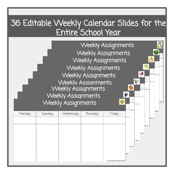 Preview of Weekly Calendar/Planner Slides