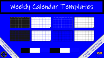 Preview of Weekly Calendar Templates for Unit & Lesson Planning