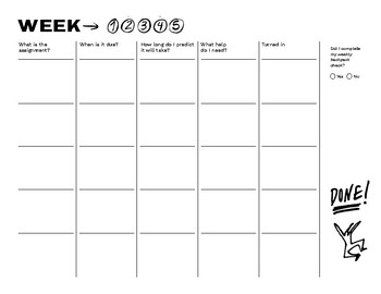 Preview of Weekly Calendar and Checklist For Students