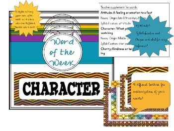 Preview of Brown/Brights Theme, Character Building Word/Quote of the week