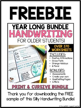 Preview of Silly Handwriting Worksheets Sample Pack