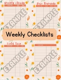 Weekly Checklists for Teachers (Field Trips, iReady mins, 