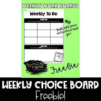 Preview of Weekly Choice Board - FREEBIE