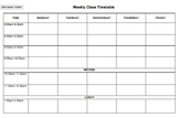 Weekly Class Timetable- Editable