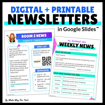 Preview of Weekly Classroom Newsletter Editable | May Newsletter Monthly Templates June