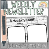 Weekly Classroom Newsletter | Editable Newsletter Templates
