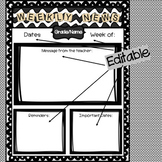 Weekly Classroom Newsletter - Editable and Personalized!