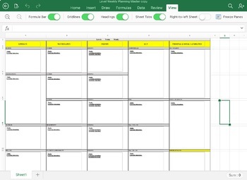 Preview of Weekly Classroom and Level Planner/Timetable Blank Templates A3 size Winzip File