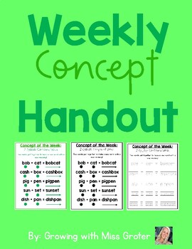 Preview of Weekly Concept Handout: Two-Syllable Compound Words
