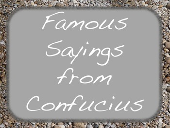 Preview of Weekly Confucius Quotes Sayings Social Studies Language Arts Character