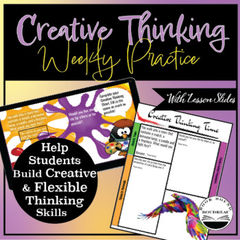 Preview of Weekly Creative Thinking Bell Ringers with Teacher Slides (40 weeks!)