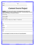 Weekly Close Reading Informational Current Events Newspaper Project Template