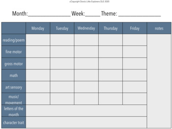 Weekly Curriculum Map Template by With Love Shandora | TpT