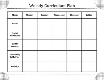 Weekly Curriculum Plan by Chandlyr Heiss | TPT
