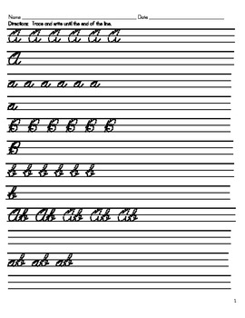 Weekly Cursive Handwriting Sheets by Victoria Furka | TPT