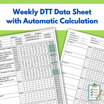 Weekly Dtt Data Sheet With Automatic Calculation For Google Sheets