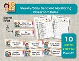 Weekly/Daily Behavior Monitoring | Classroom Rules Signs |